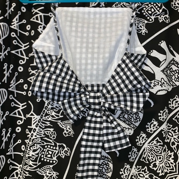 black and white checkered crop shirt - Picture 2 of 2